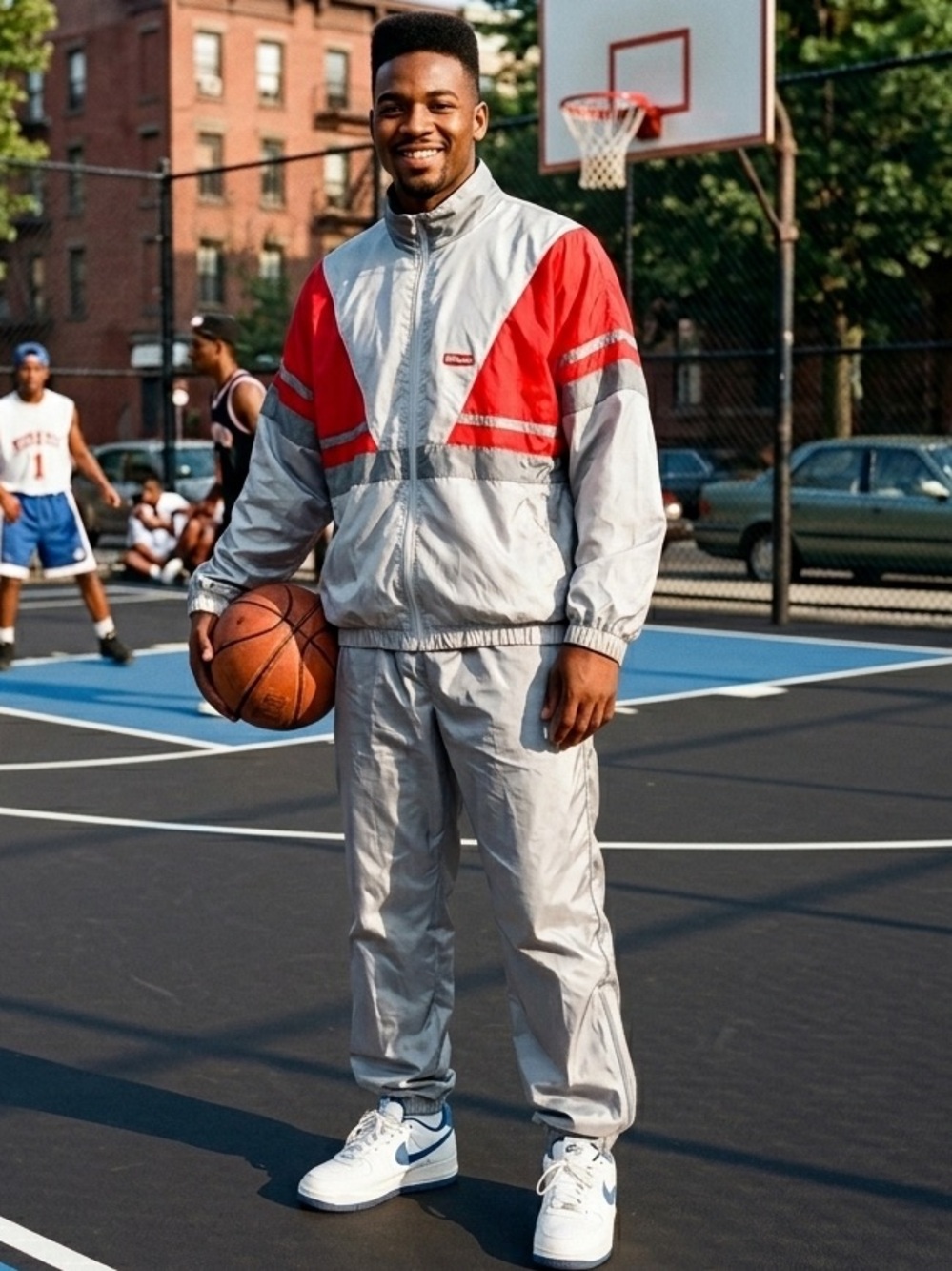 VTG Wilson Track Suit Mens XL Top & Pants Windbreaker Set 90s Y2K Silver Red